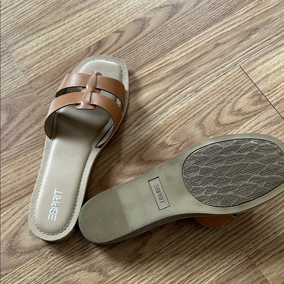 Esprit Women's Tan Braided Strap Slide Sandals - Picture 2 of 3